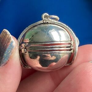 Vintage 90s Sterling silver Ball Orb Accordion Locket